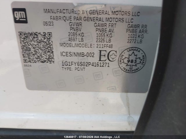 Chevrolet Sonic 2023 1G1FY6S02P4161271 Image 9