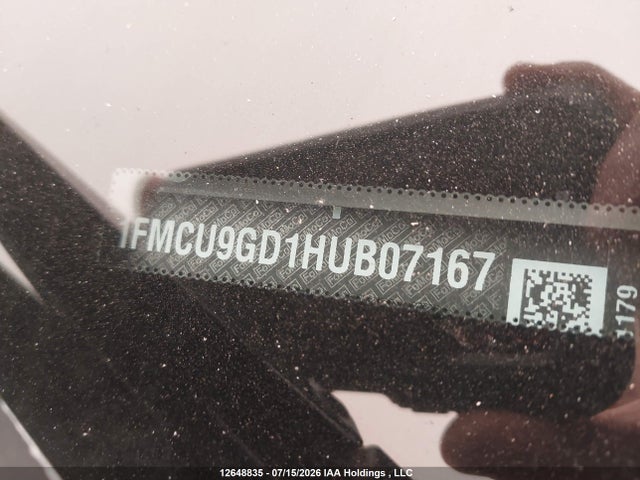 12648835 :رقم المزاد ، 1FMCU9GD1HUB07167 vin ، 2017 Ford Escape مزاد بيع
