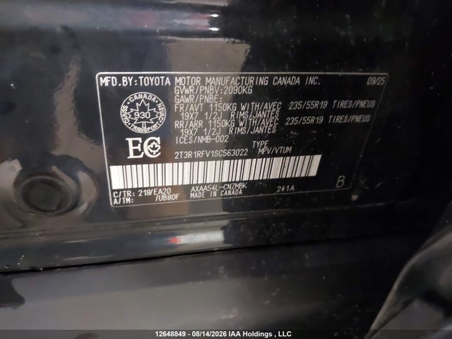 2T3R1RFV1SC563022 Toyota Rav4 Xle/xle Premium