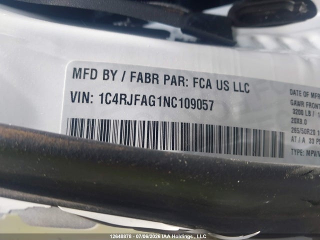 Продажа на аукционе авто 2022 Jeep Grand Cherokee Laredo E/laredo X, vin: 1C4RJFAG1NC109057, номер лота: 12648878