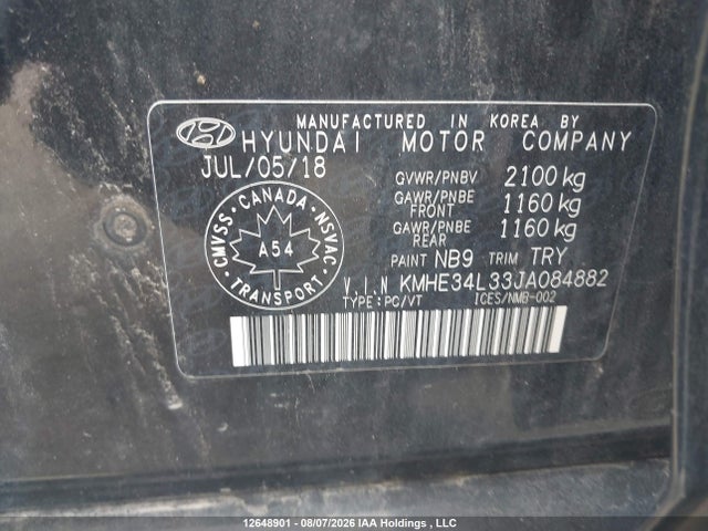 Продажа на аукционе авто 2018 Hyundai Sonata Hybrid Limited, vin: KMHE34L33JA084882, номер лота: 12648901