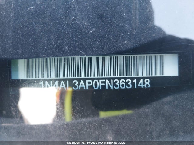 12648908 :رقم المزاد ، 1N4AL3AP0FN363148 vin ، 2015 Nissan Altima 2.5/s/sv/sl مزاد بيع