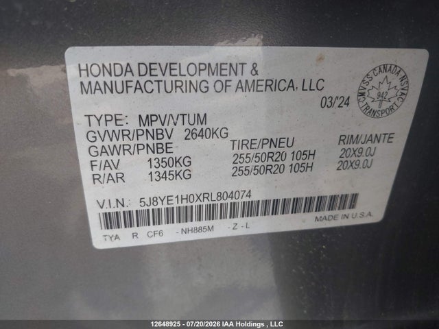 Acura MDX A-SPEC 2024 5J8YE1H0XRL804074 Image 9
