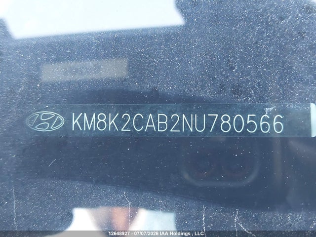 Продаж на аукціоні авто 2022 Hyundai Kona Sel/se, vin: KM8K2CAB2NU780566, номер лоту: 12648927