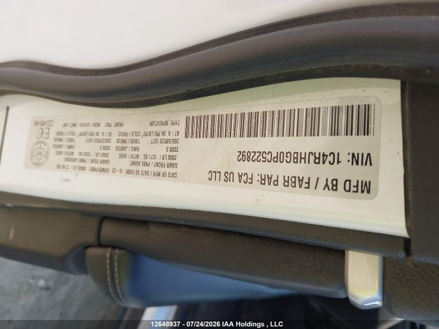 Продаж на аукціоні авто 2023 Jeep Grand Cherokee Limited, vin: 1C4RJHBG0PC522892, номер лоту: 12648937