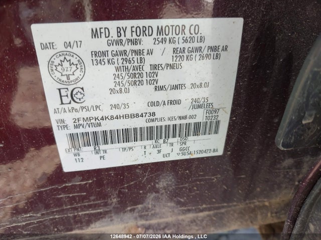 Ford Edge Titanium 2017 2FMPK4K84HBB84738 Image 18