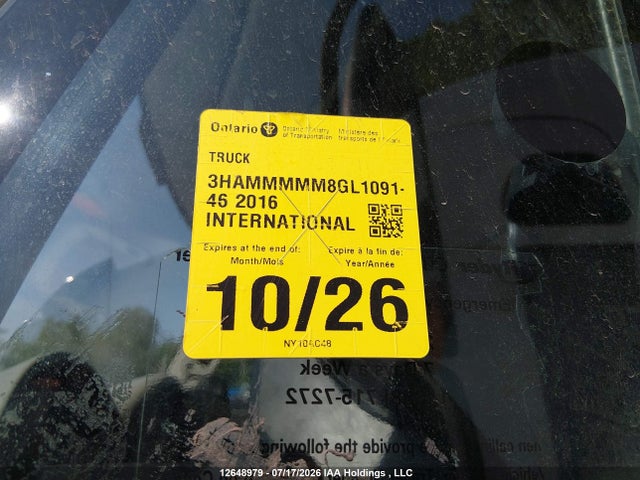 12648979 :رقم المزاد ، 3HAMMMMM8GL109146 vin ، 2016 International 4300 مزاد بيع