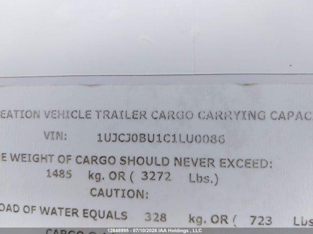 Aukcja sprzedaży 2012 Jayco Eagle, vin: 1UJCJ0BU1C1LU0086, numer aukcji: 12648995