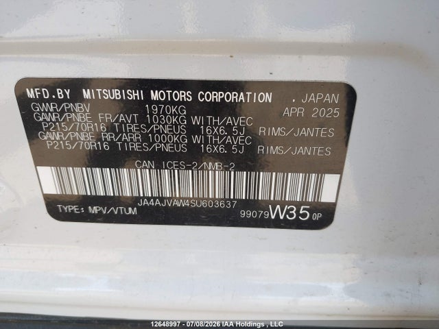 Mitsubishi RVR 2025 JA4AJVAW4SU603637 Image 9