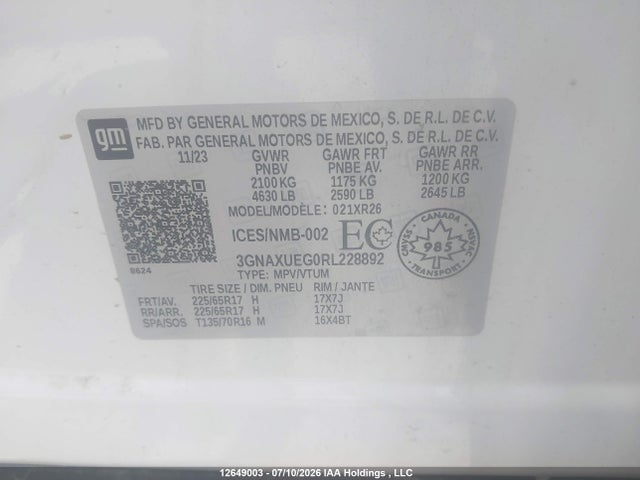 Chevrolet EQUINOX LT 2024 3GNAXUEG0RL228892 Image 19