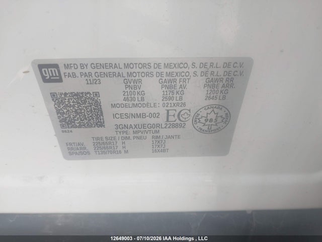 Chevrolet EQUINOX LT 2024 3GNAXUEG0RL228892 Image 9
