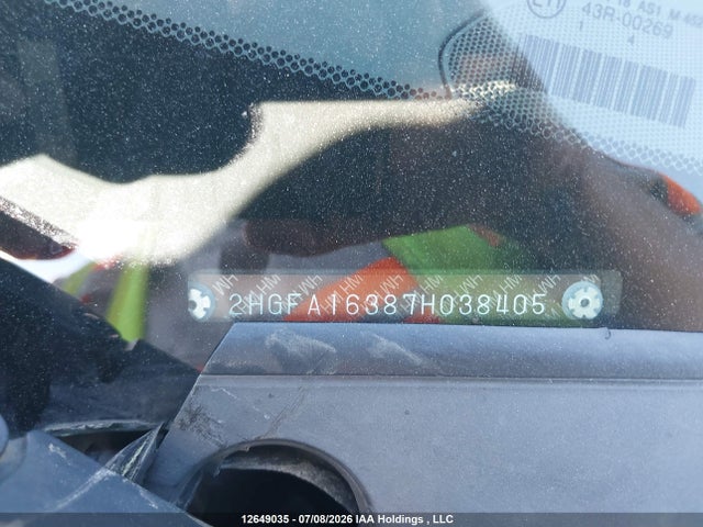 Aukcja sprzedaży 2007 Honda Civic Sdn, vin: 2HGFA16387H038405, numer aukcji: 12649035