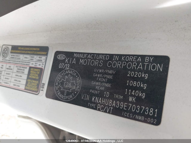 Aukcja sprzedaży 2014 Kia Rondo Ex/ex Luxury/se, vin: KNAHU8A39E7037381, numer aukcji: 12649063