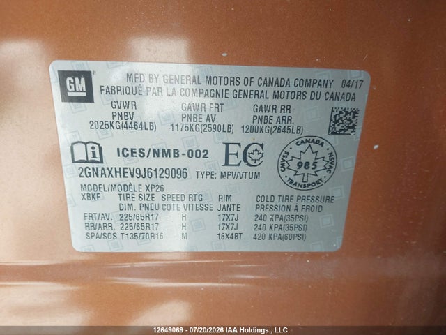 Chevrolet EQUINOX LS 2018 2GNAXHEV9J6129096 Image 9