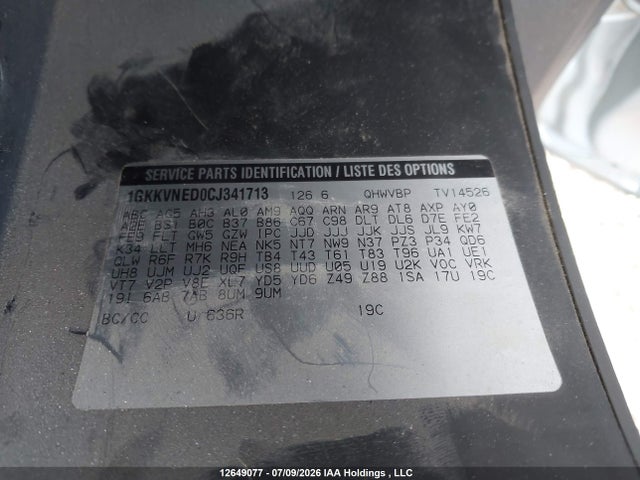 2012 Gmc Acadia Sle მანქანა იყიდება აუქციონზე, vin: 1GKKVNED0CJ341713, აუქციონის ნომერი: 12649077