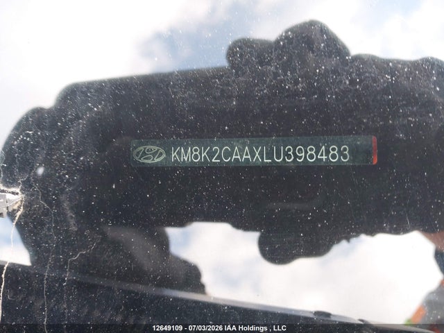 2020 Hyundai Kona Sel მანქანა იყიდება აუქციონზე, vin: KM8K2CAAXLU398483, აუქციონის ნომერი: 12649109