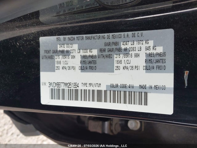 Aukcja sprzedaży 2021 Mazda Cx-30 Gx, vin: 3MVDMBB77MM251854, numer aukcji: 12649120