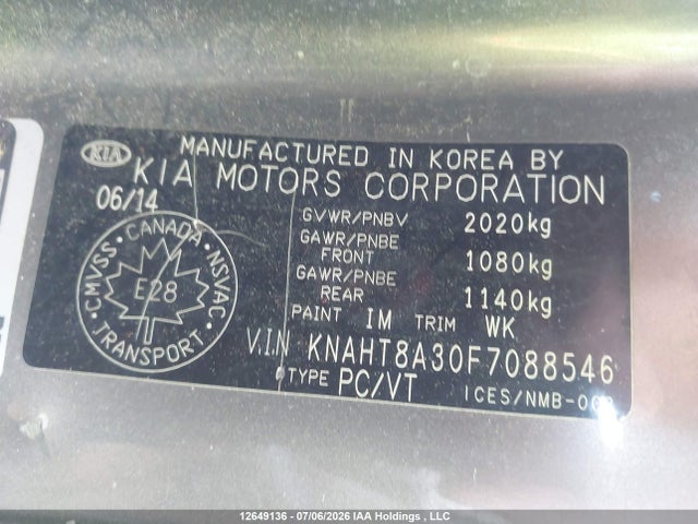 KIA Rondo 2015 KNAHT8A30F7088546 Image 9