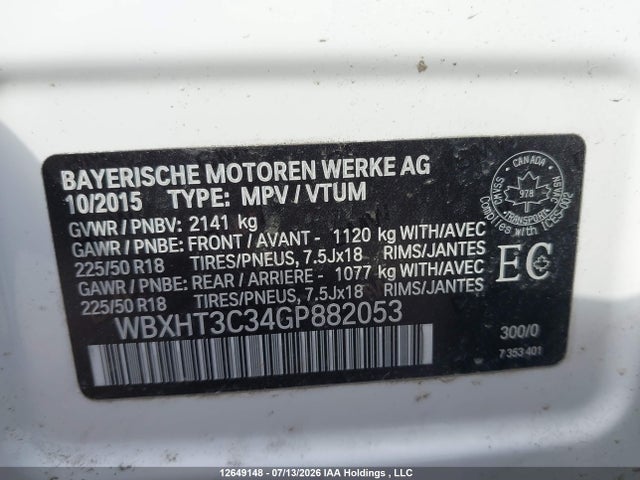 2016 Bmw X1 Xdrive28i მანქანა იყიდება აუქციონზე, vin: WBXHT3C34GP882053, აუქციონის ნომერი: 12649148