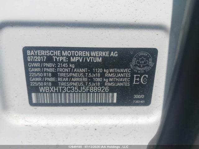 Aukcja sprzedaży 2018 Bmw X1 Xdrive28i, vin: WBXHT3C35J5F88926, numer aukcji: 12649185