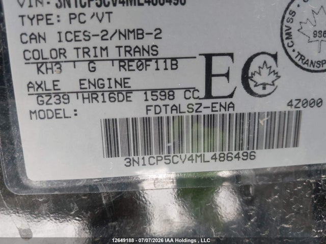 Nissan KICKS SV 2021 3N1CP5CV4ML486496 Image 9