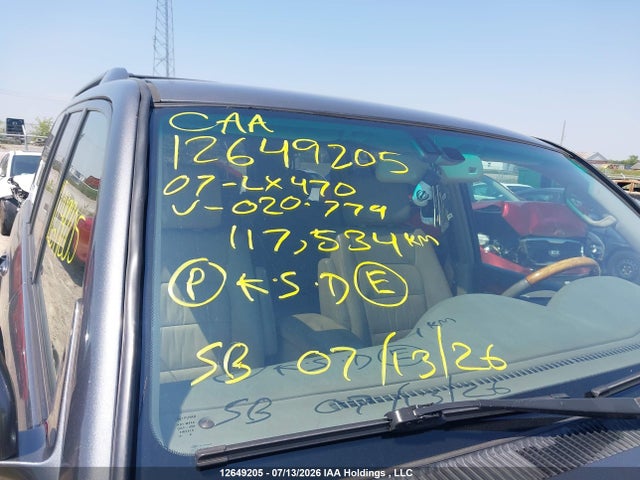 Aukcja sprzedaży 2007 Lexus Lx 470, vin: JTJHT00W274020779, numer aukcji: 12649205
