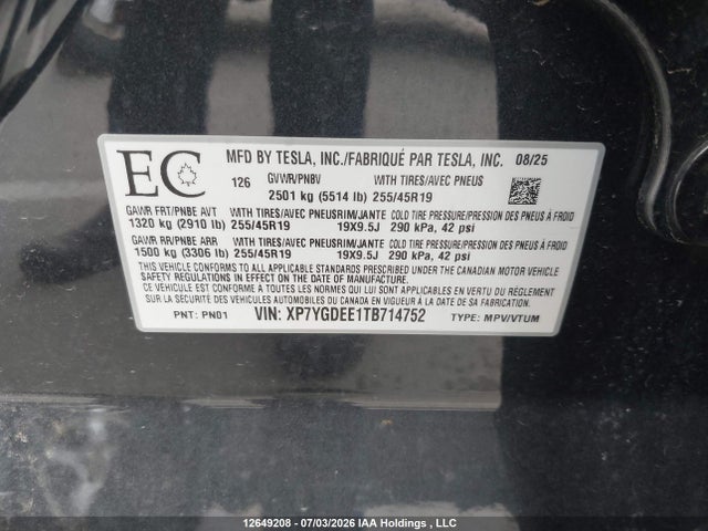 Tesla Model Y 2026 XP7YGDEE1TB714752 Image 9
