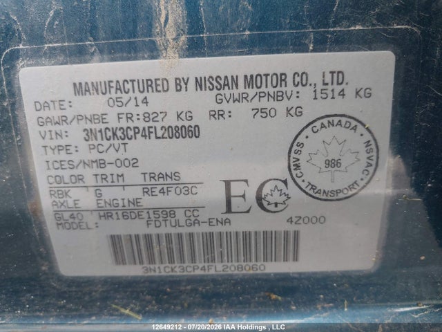 Nissan Micra 2015 3N1CK3CP4FL208060 Image 19