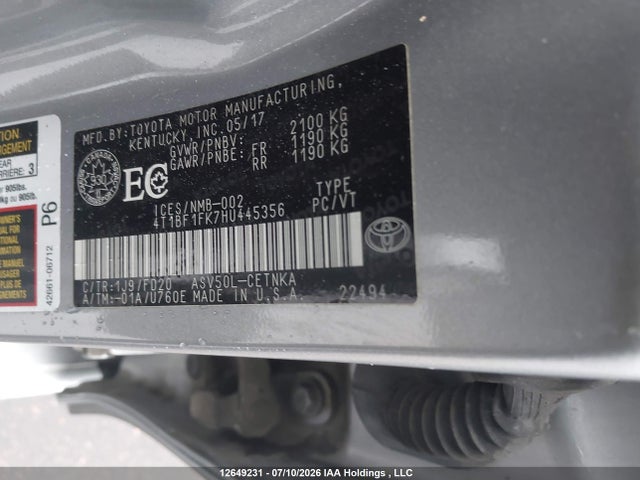 Toyota CAMRY LE 2017 4T1BF1FK7HU445356 Image 18