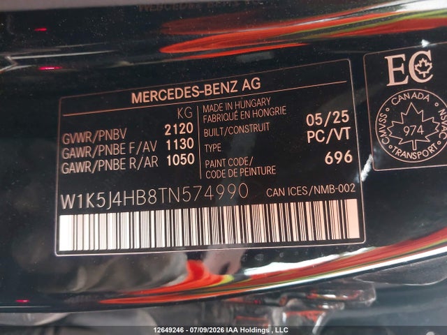 W1K5J4HB8TN574990 Mercedes-Benz CLA 250 4MATIC