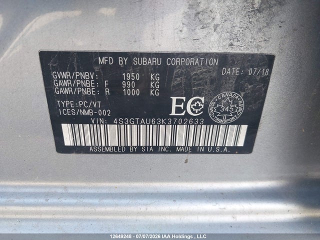 Subaru Impreza Sport-tech 2019 4S3GTAU63K3702633 Image 9
