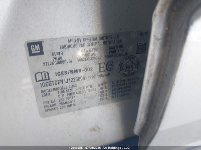 1GCGTCEN1J1226894 Chevrolet Colorado Lt