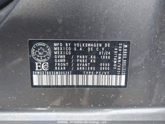 3VWSX7BU3SM005297 Volkswagen Jetta Comfortline