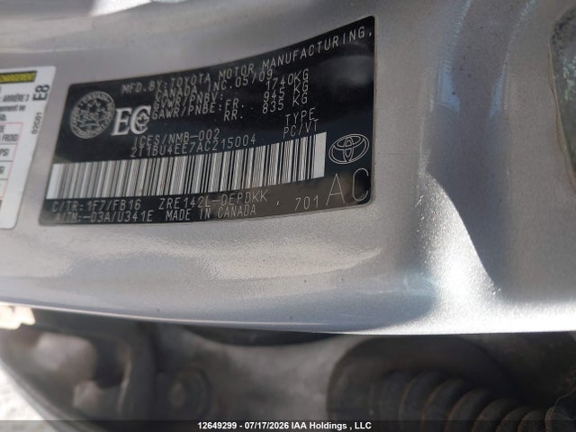 Aukcja sprzedaży 2010 Toyota Corolla S/le/xle, vin: 2T1BU4EE7AC215004, numer aukcji: 12649299
