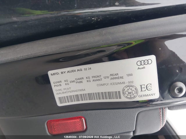 Audi S5 SPORTBACK 2024 WAUB4CF50RA070054 Image 20