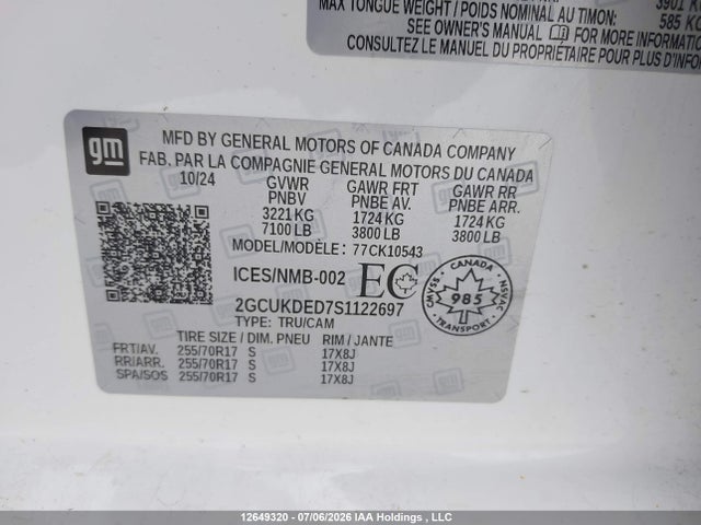 Chevrolet Silverado K1500 Lt 2025 2GCUKDED7S1122697 Image 8