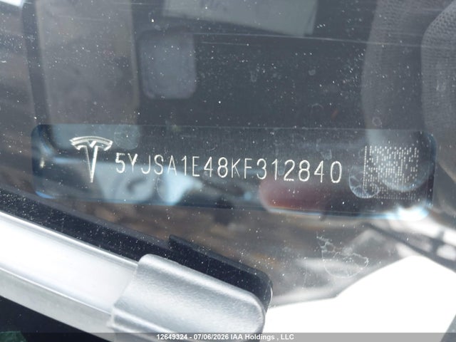 Auction sale of the 2019 Tesla Model S, vin: 5YJSA1E48KF312840, lot number: 12649324