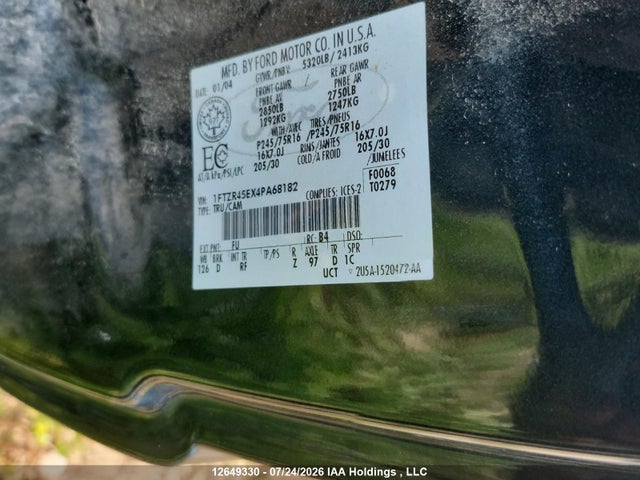 2004 Ford Ranger მანქანა იყიდება აუქციონზე, vin: 1FTZR45EX4PA68182, აუქციონის ნომერი: 12649330