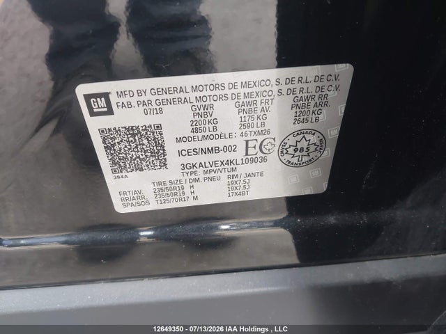 GMC Terrain Slt 2019 3GKALVEX4KL109036 Image 19