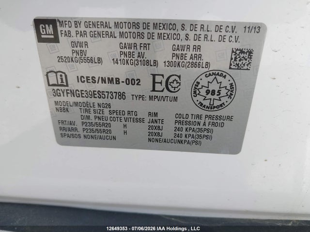 Cadillac Srx Premium 2014 3GYFNGE39ES573786 Image 9
