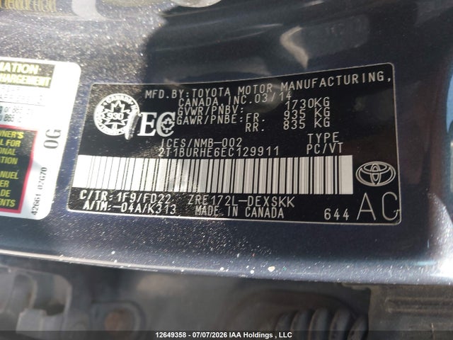 Toyota Corolla S 2014 2T1BURHE6EC129911 Image 18