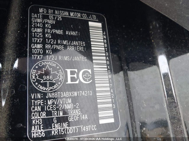 Nissan ROGUE S 2025 JN8BT3ABXSW174213 Image 9