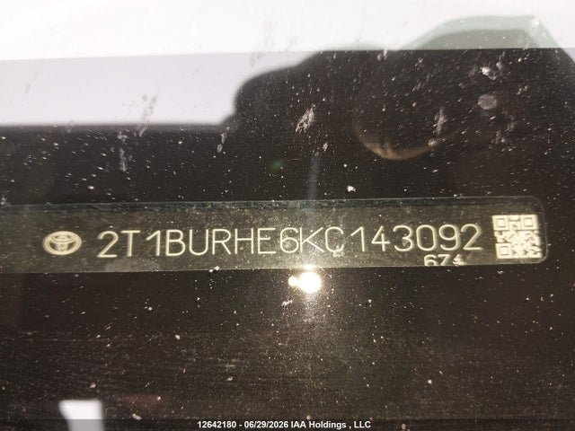 Toyota COROLLA LE 2019 2T1BURHE6KC143092 Image 20