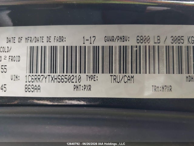 RAM 1500 Rebel 2017 1C6RR7YTXHS650210 Image 9