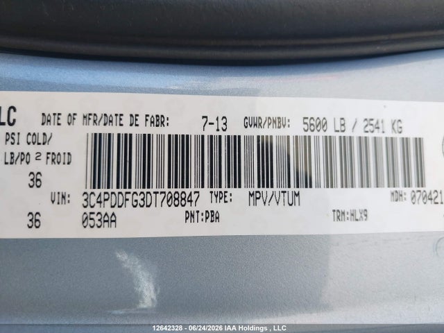Продажа на аукционе авто 2013 Dodge Journey R/t, vin: 3C4PDDFG3DT708847, номер лота: 12642328