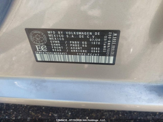 3VWEB7BUXLM068457 Volkswagen Jetta