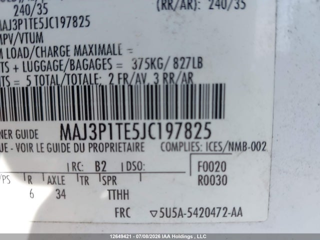 MAJ3P1TE5JC197825 Ford Ecosport Se