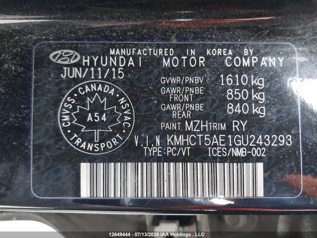 Hyundai ACCENT GL 2016 KMHCT5AE1GU243293 Image 18