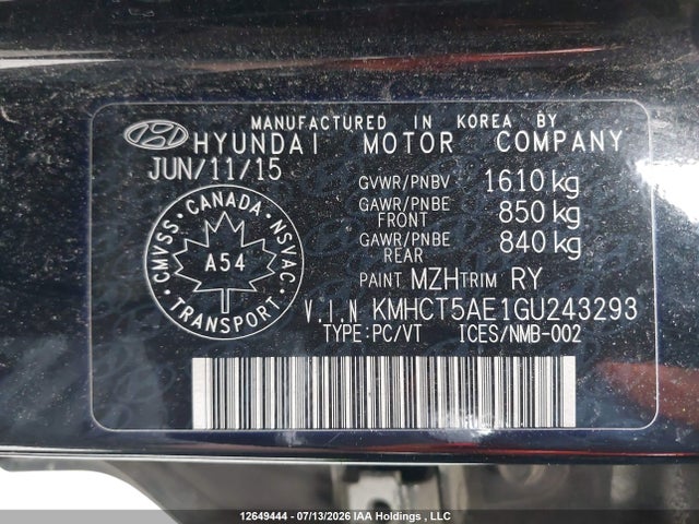 Hyundai ACCENT GL 2016 KMHCT5AE1GU243293 Image 9