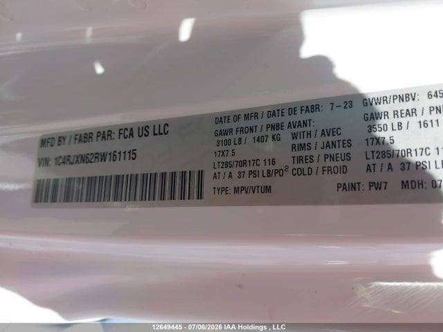 Продажа на аукционе авто 2024 Jeep Wrangler 4xe 4-door Willys, vin: 1C4RJXN62RW161115, номер лота: 12649445